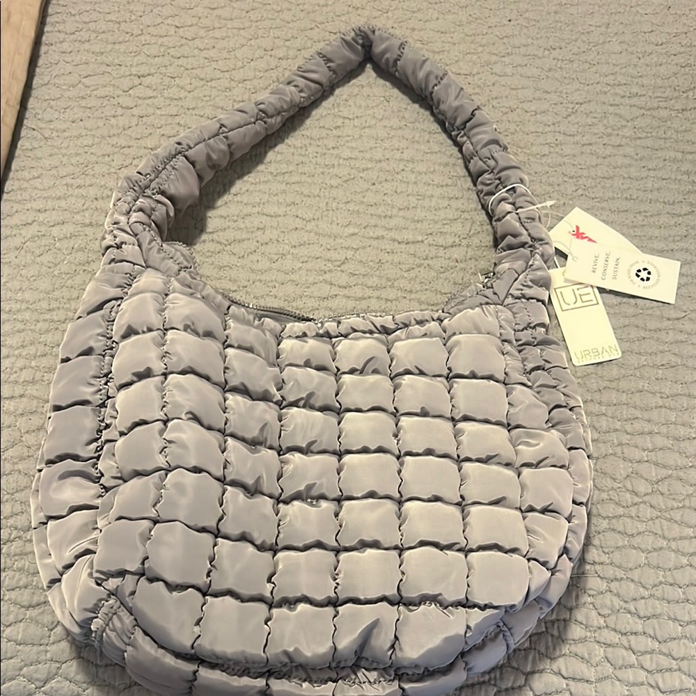 Urban Outfitters Inspired Gray Quilted Shoulder Bag